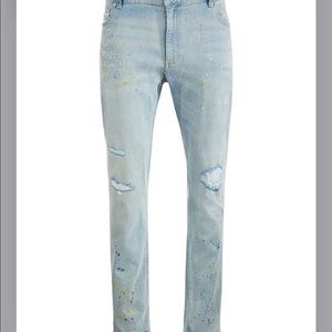Sun + Stone Schaefer Paint Splatter Slim-Fit Jeans